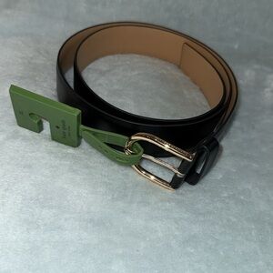 kate spade. Black Belt with Gold Buckle